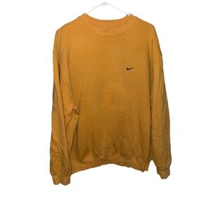 Vintage‎ Y2K Nike Crewneck Sweatshirt Yellow Swoosh Size XL Gray Tag